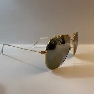 Ray-Ban Aviator Sunglasses RB3025 58-14mm Gold Frame & Silver Mirror Lens Unisex Ray-Ban RB3025 58mm Aviator Unisex Pilot Sunglasses : Target main image 4